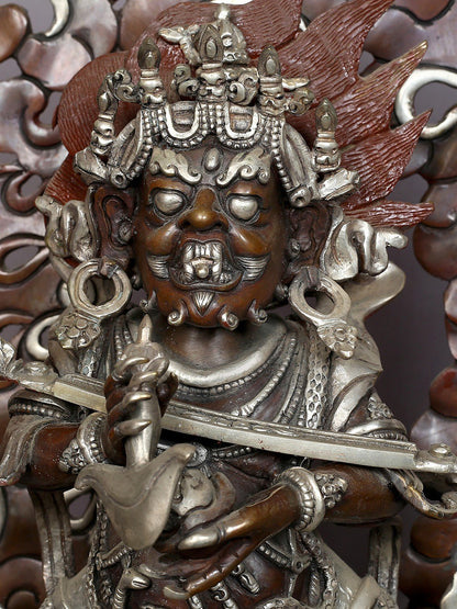 14" Safu Mahakala Idol from Nepal | Nepalese Copper Statue