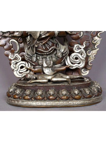 14" Safu Mahakala Idol from Nepal | Nepalese Copper Statue