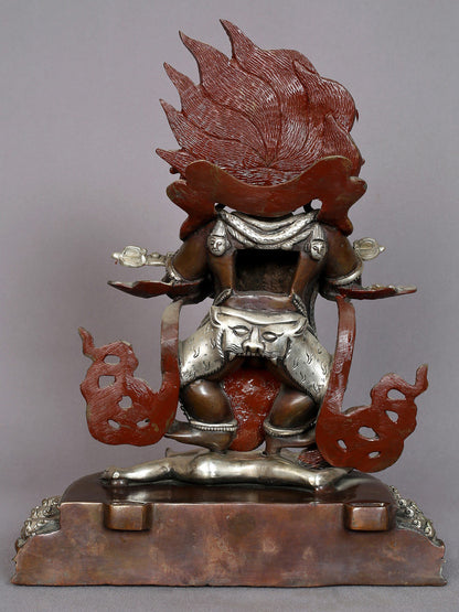 14" Safu Mahakala Idol from Nepal | Nepalese Copper Statue