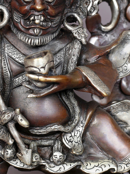 8" Kajupa Mahakala Copper Statue from Nepal