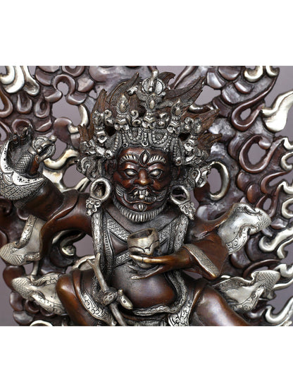 8" Kajupa Mahakala Copper Statue from Nepal