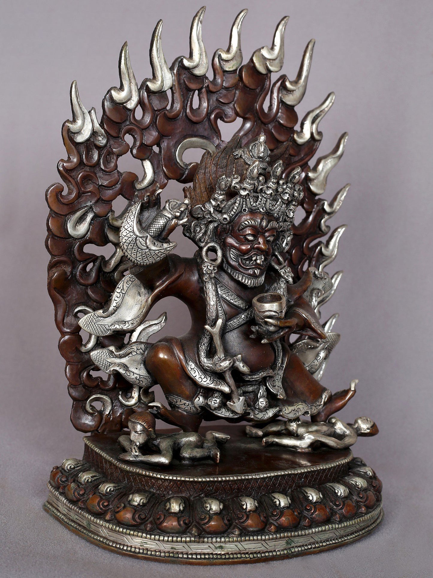 8" Kajupa Mahakala Copper Statue from Nepal