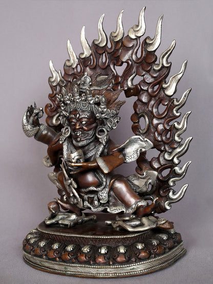 8" Kajupa Mahakala Copper Statue from Nepal