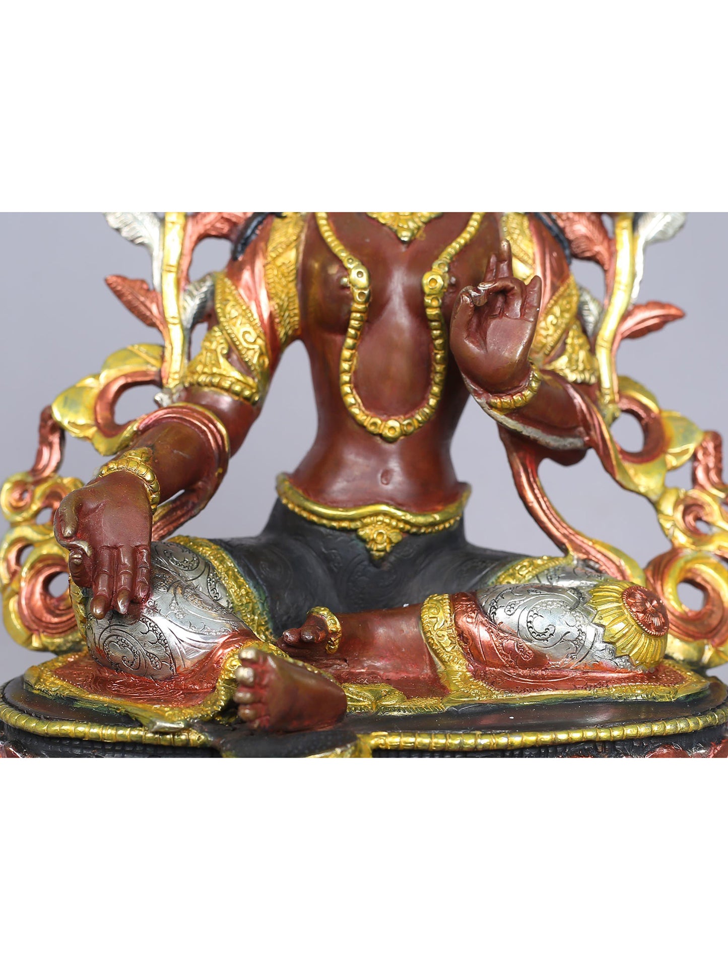 18" Chenrezig (Four Armed Avalokiteshvara) | Copper Statue from Nepal