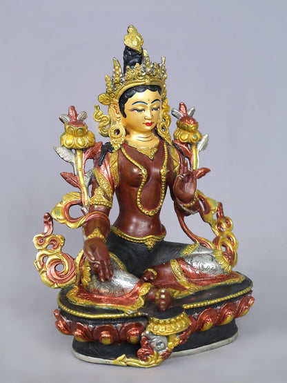 18" Chenrezig (Four Armed Avalokiteshvara) | Copper Statue from Nepal