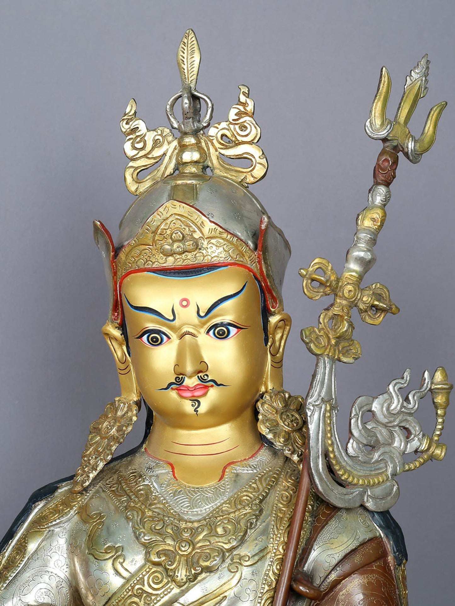 24" Guru Padmasambhava Idol | Copper Statue from Nepal