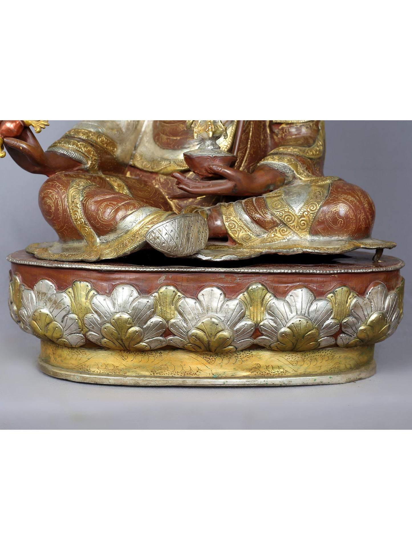 24" Guru Padmasambhava Idol | Copper Statue from Nepal