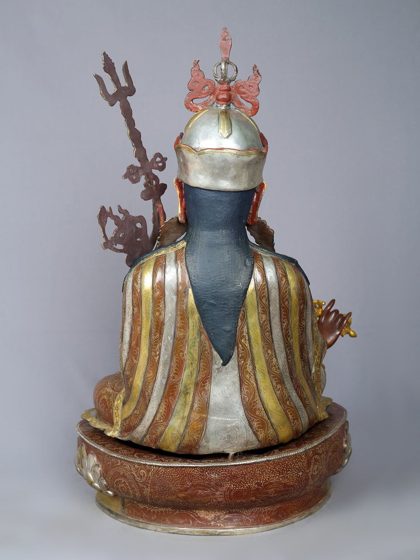 24" Guru Padmasambhava Idol | Copper Statue from Nepal