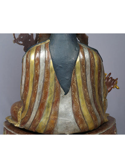 24" Guru Padmasambhava Idol | Copper Statue from Nepal