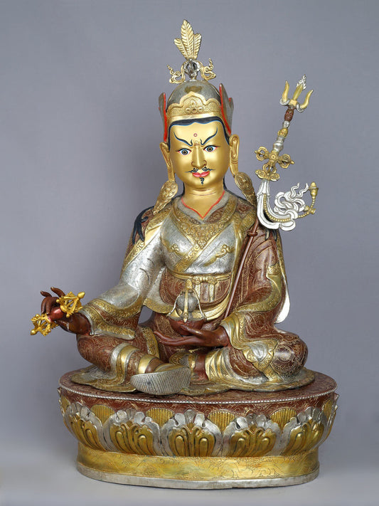 28" Guru Padmasambhava Statue from Nepal | Handmade Sculpture