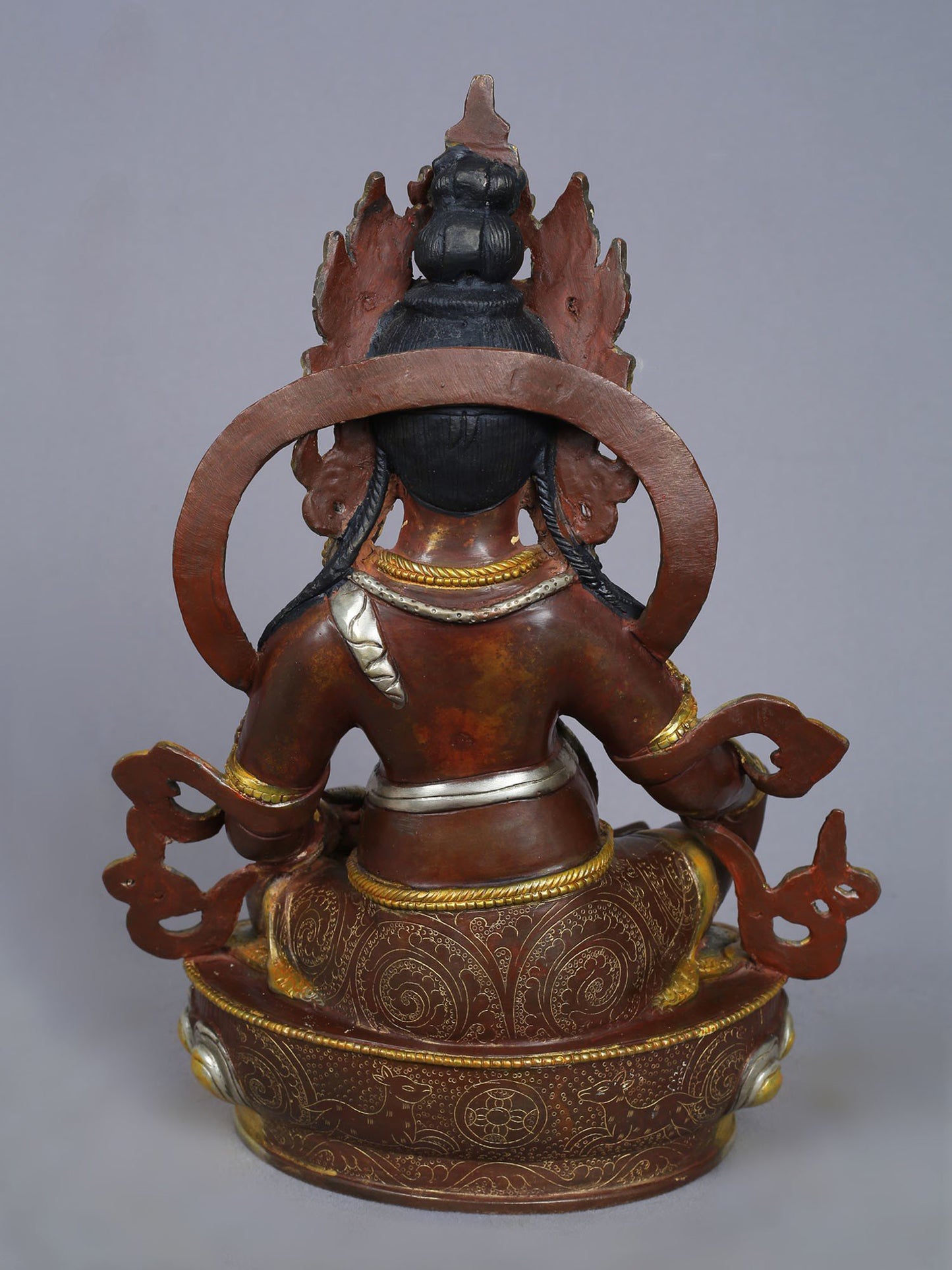 13" Lord Kubera Copper Statue from Nepal | Copper Figurines with Gold Plated