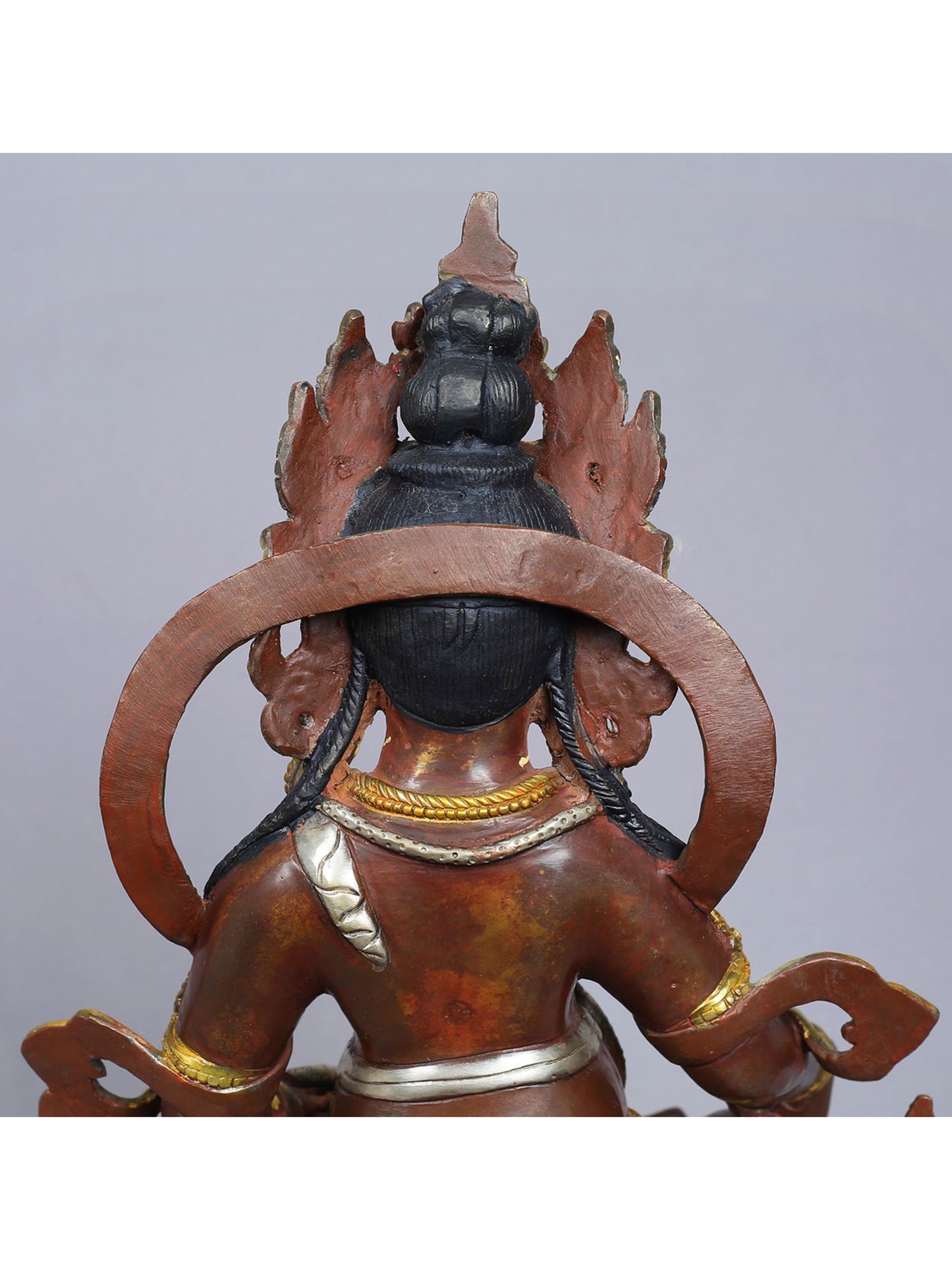 13" Lord Kubera Copper Statue from Nepal | Copper Figurines with Gold Plated