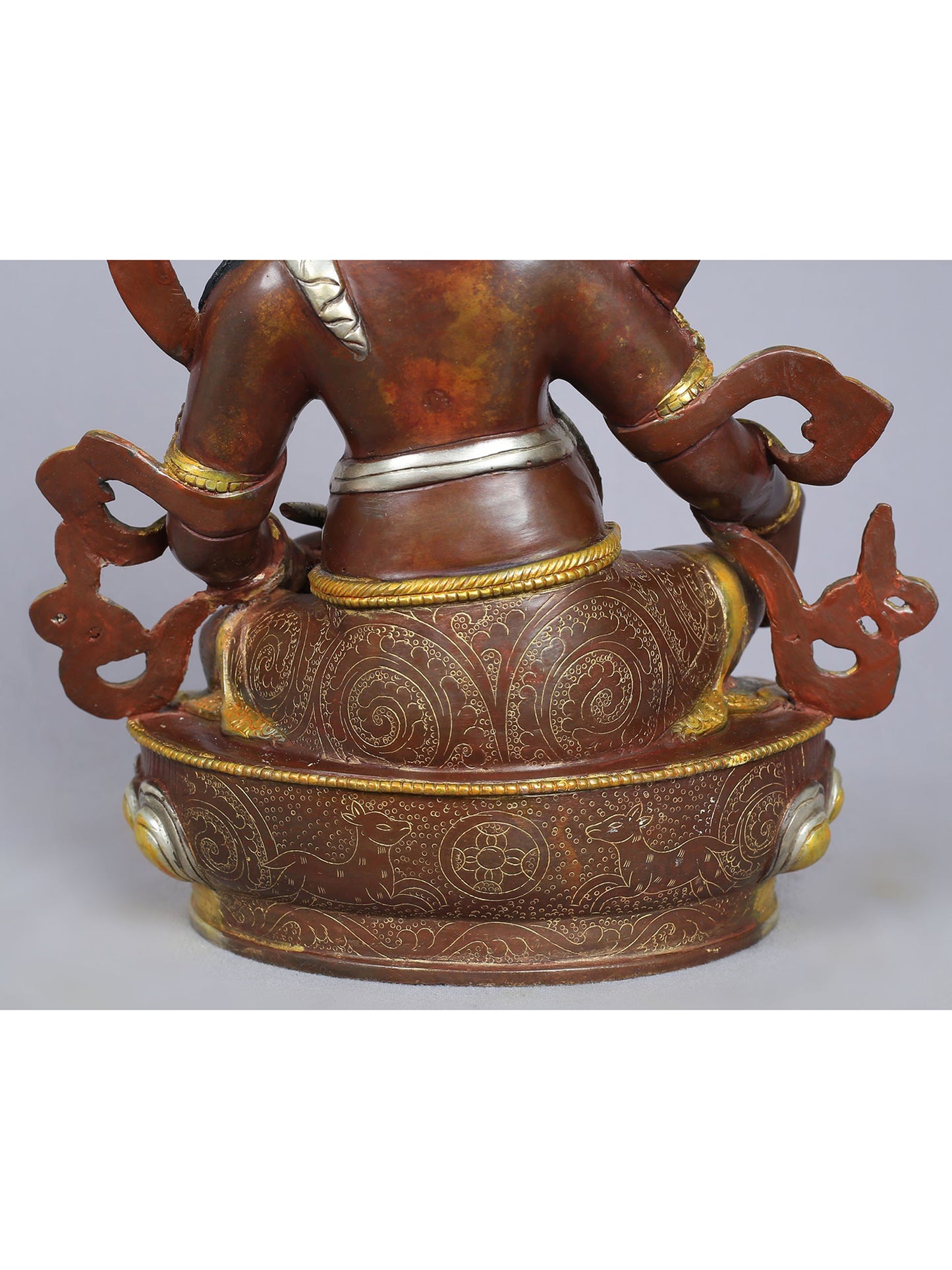 13" Lord Kubera Copper Statue from Nepal | Copper Figurines with Gold Plated