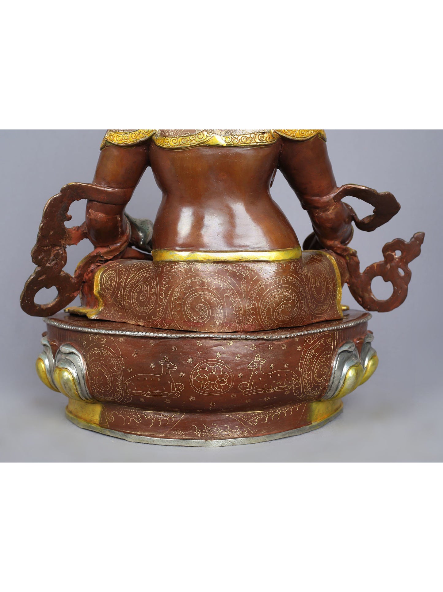 18" Lord Kubera Copper Idol | Copper With Gold Plated Sculpture