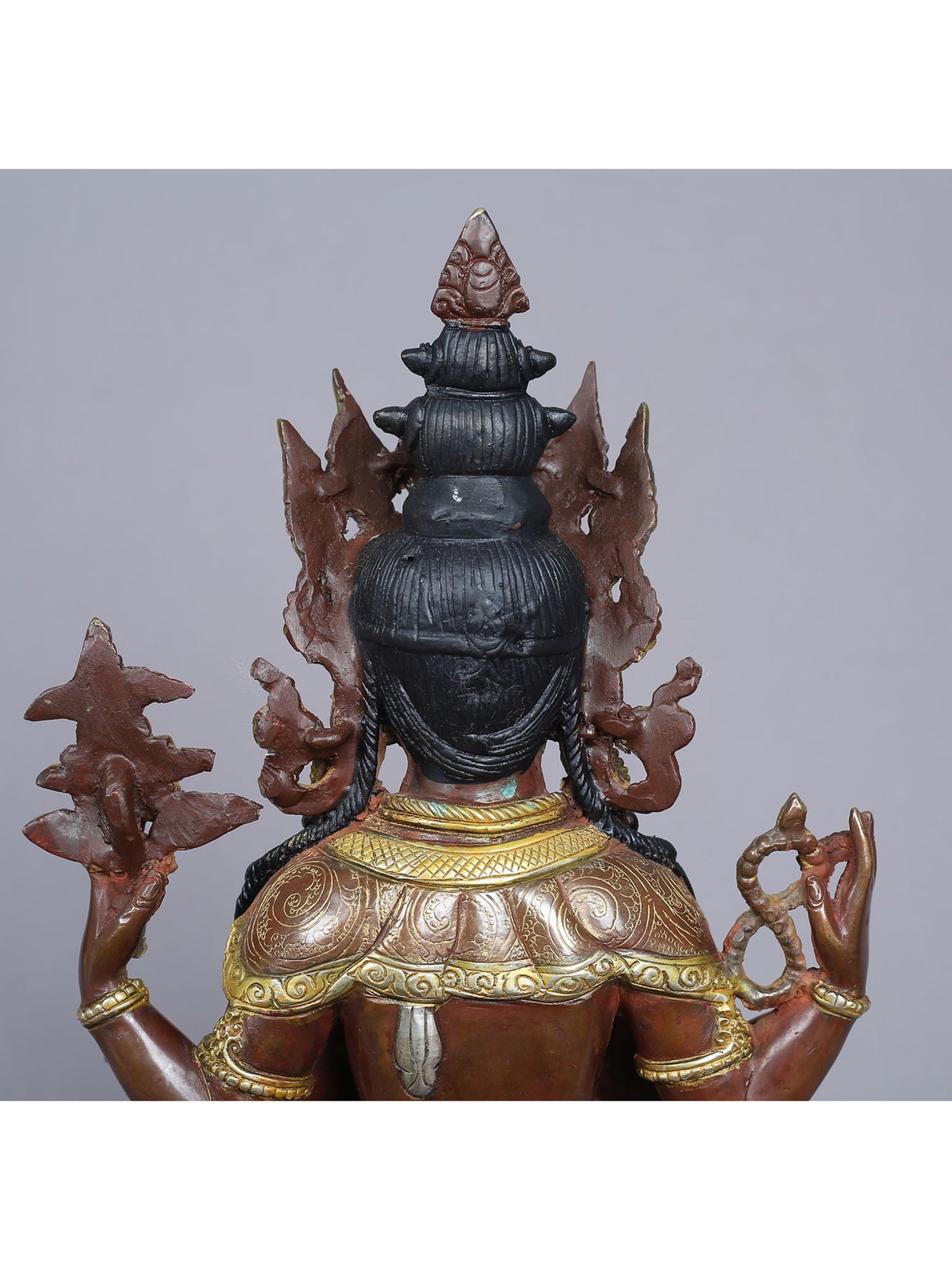 13" Four Armed Avalokiteshvara Copper Statue from Nepal