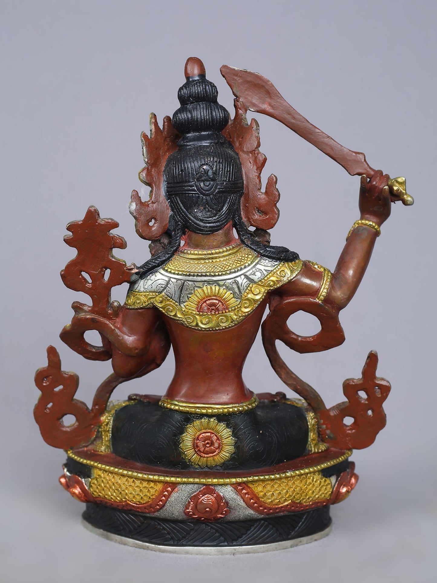 9" Manjushri Idol from Nepal | Nepalese Copper Statue