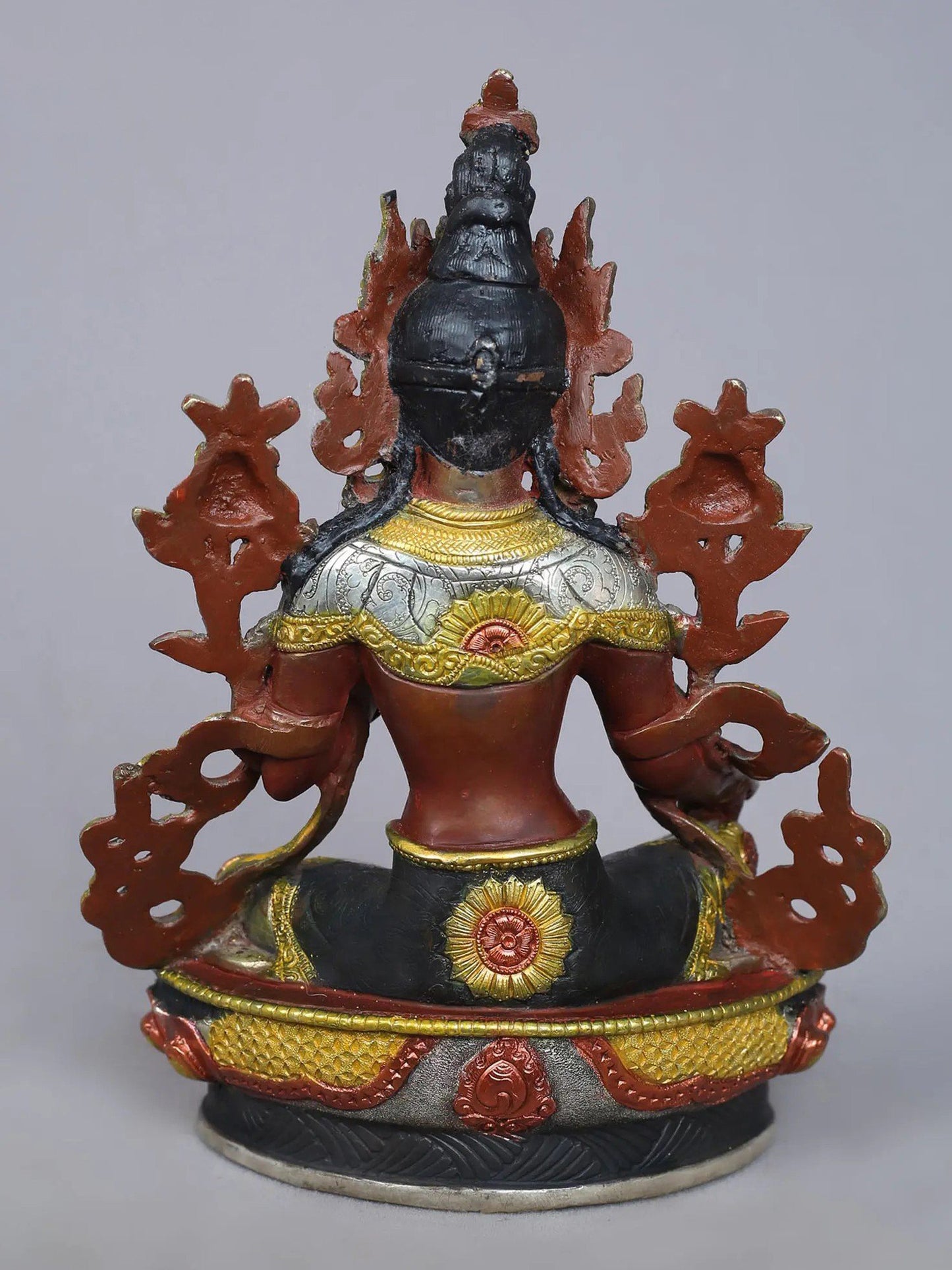 9" Tibetan Buddhist Goddess Green Tara Copper Statue from Nepal