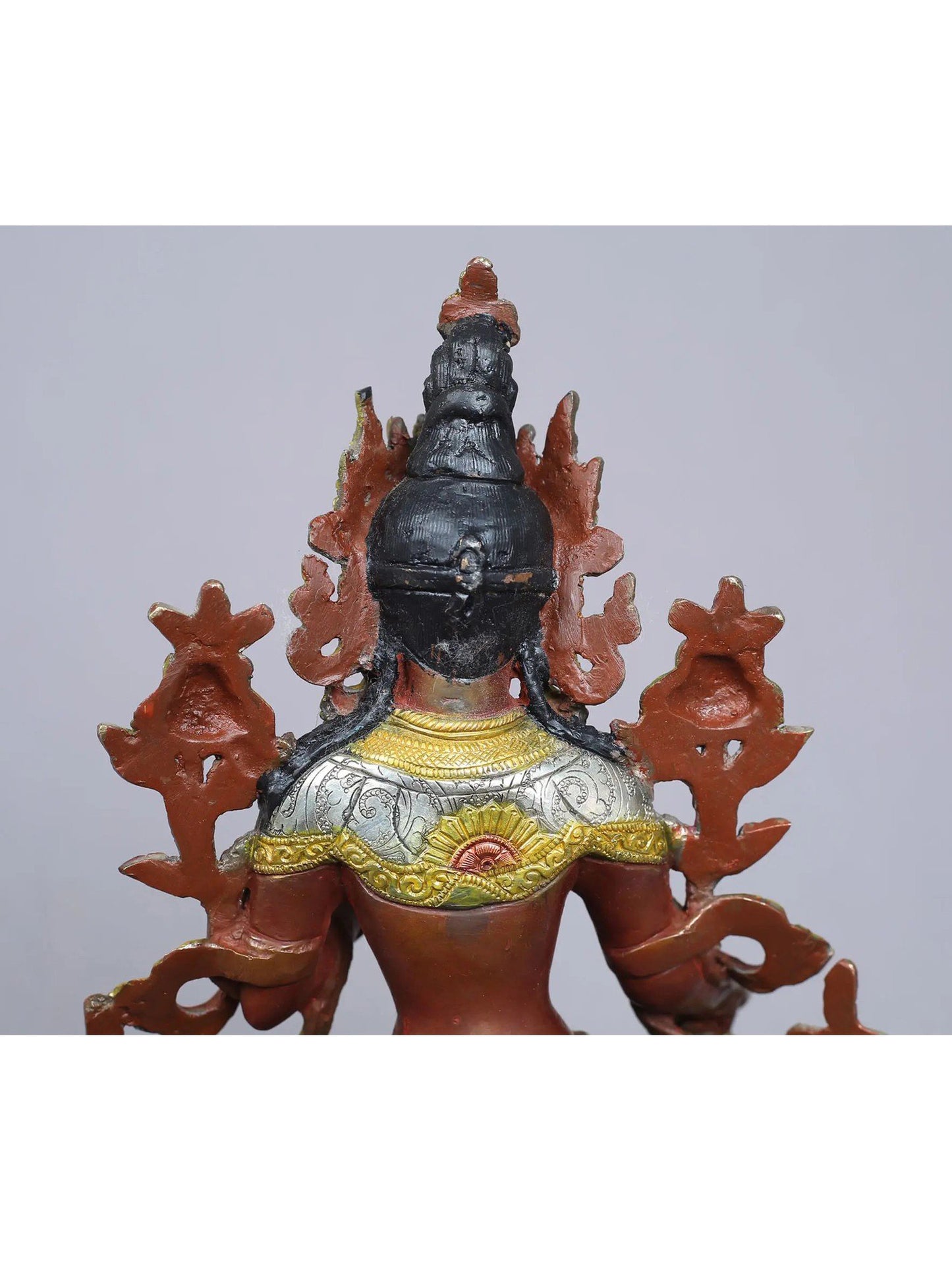 9" Tibetan Buddhist Goddess Green Tara Copper Statue from Nepal