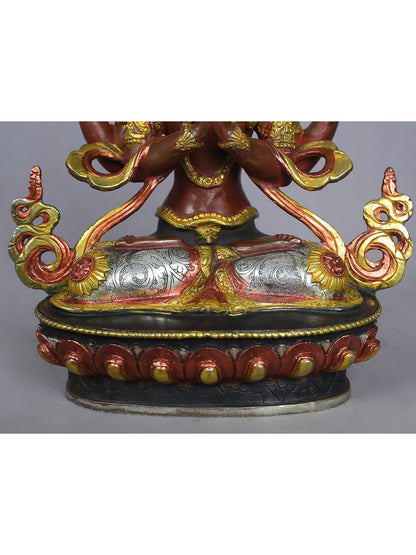 9" Chenrezig (Avalokiteshara) Idol | Nepalese Copper Statue