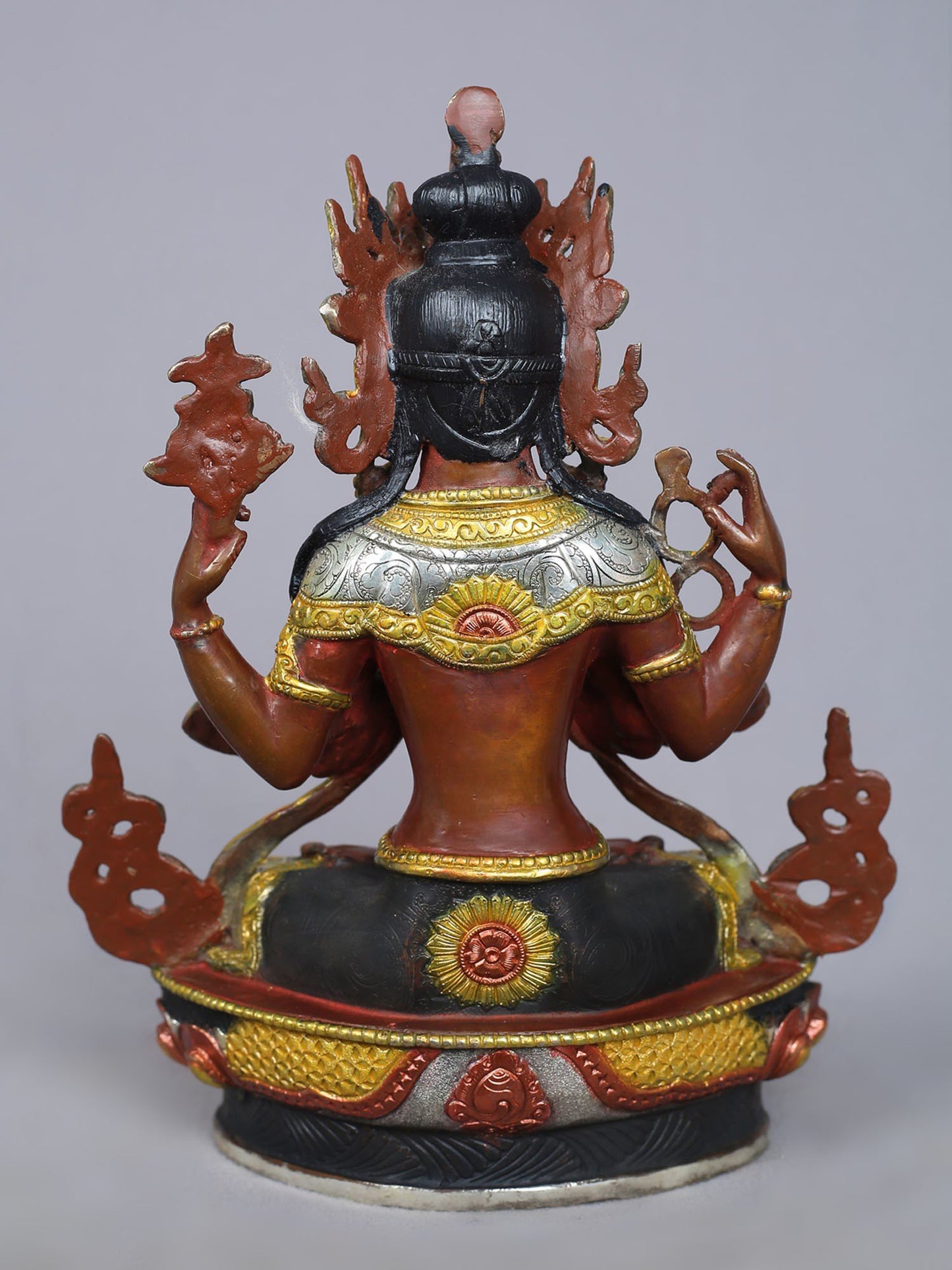 9" Chenrezig (Avalokiteshara) Idol | Nepalese Copper Statue