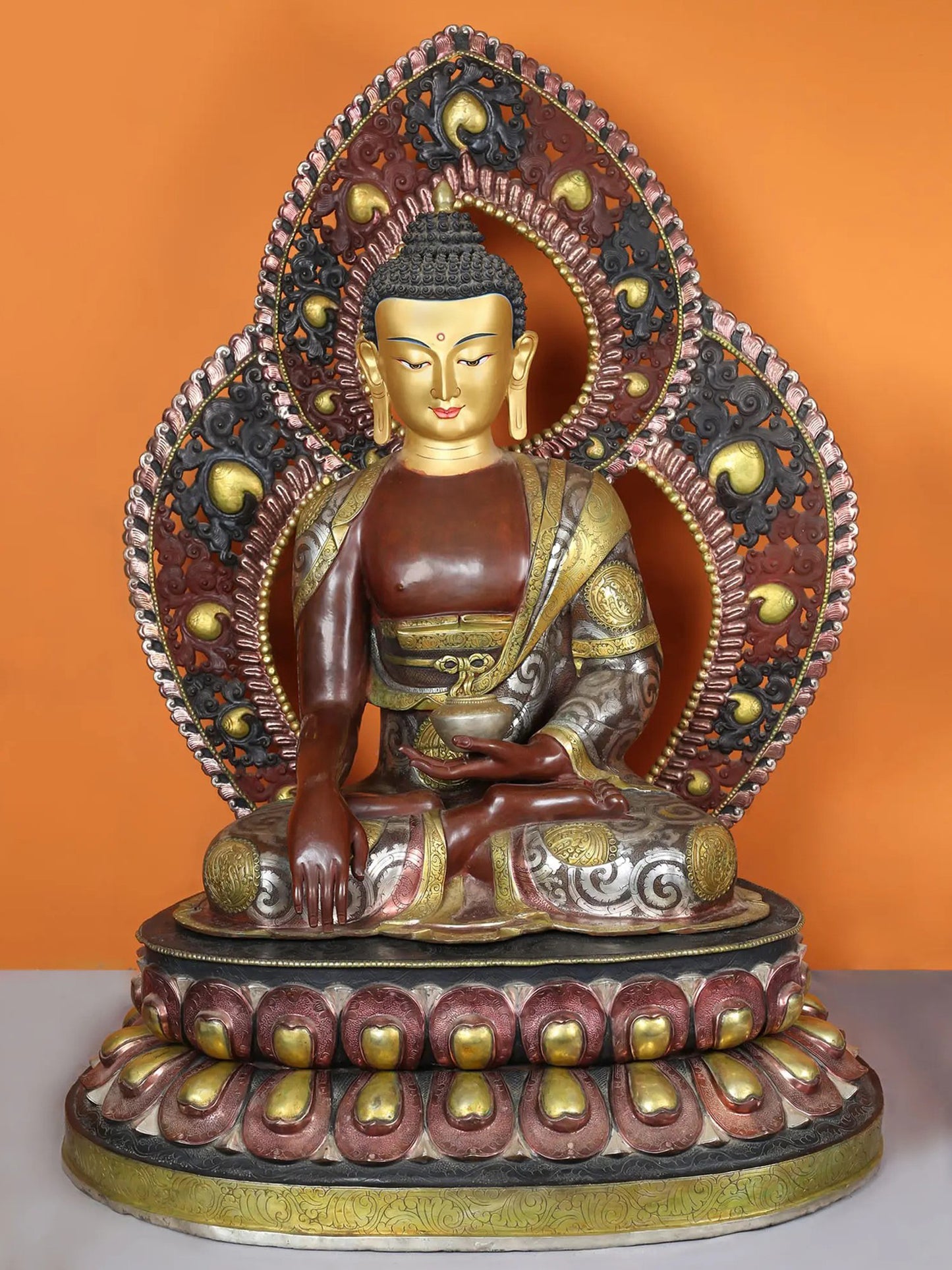 47" Large Shakyamuni Buddha Copper Statue from Nepal