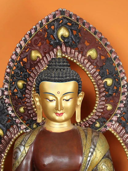 47" Large Shakyamuni Buddha Copper Statue from Nepal