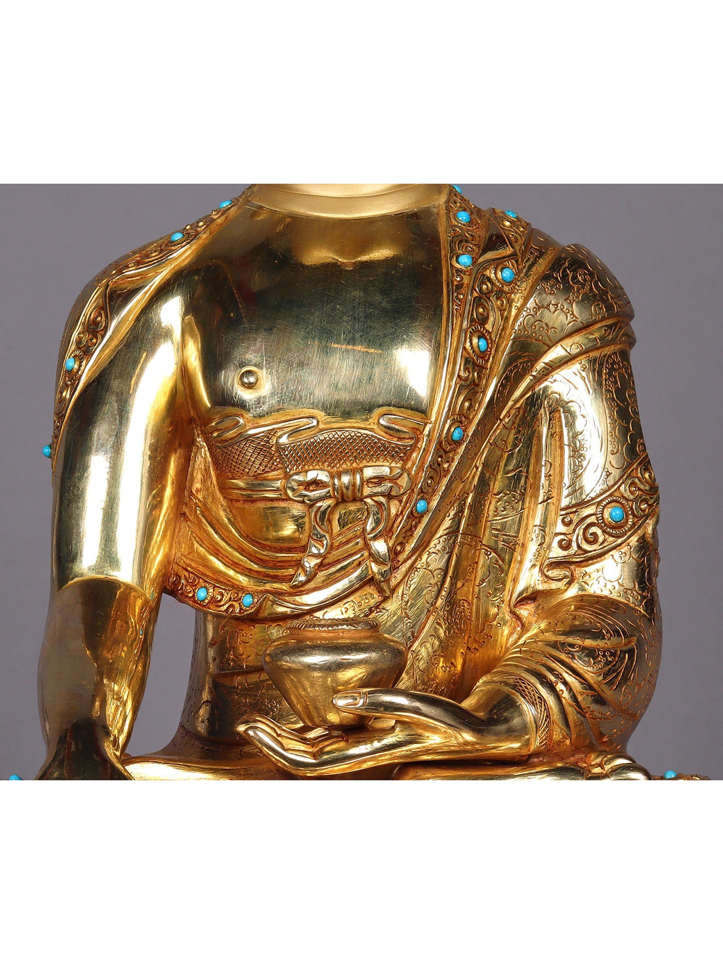 13" Lord Bhumisparsha Buddha Idol | Copper Statue from Nepal