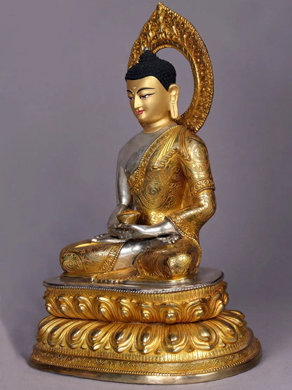 13" Amitabha Buddha Statue - Tibetan Buddhist Deity Idols | Handmade Sculpture