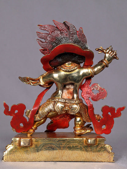 9" Vajrapani Copper Statue from Nepal | Tibetan Buddhist Deity Idol