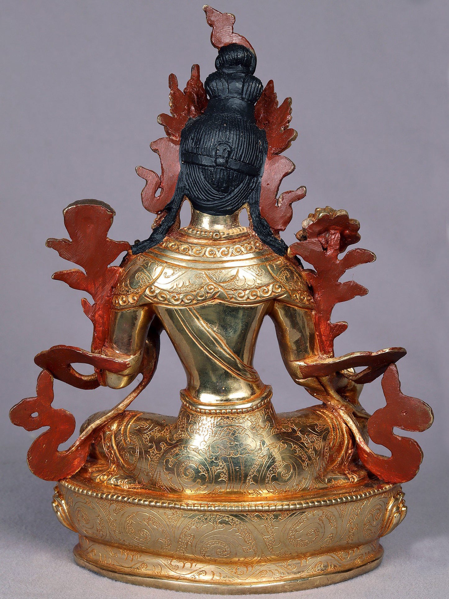 9" Goddess Green Tara Copper Statue from Nepal | Nepalese Copper Figurines