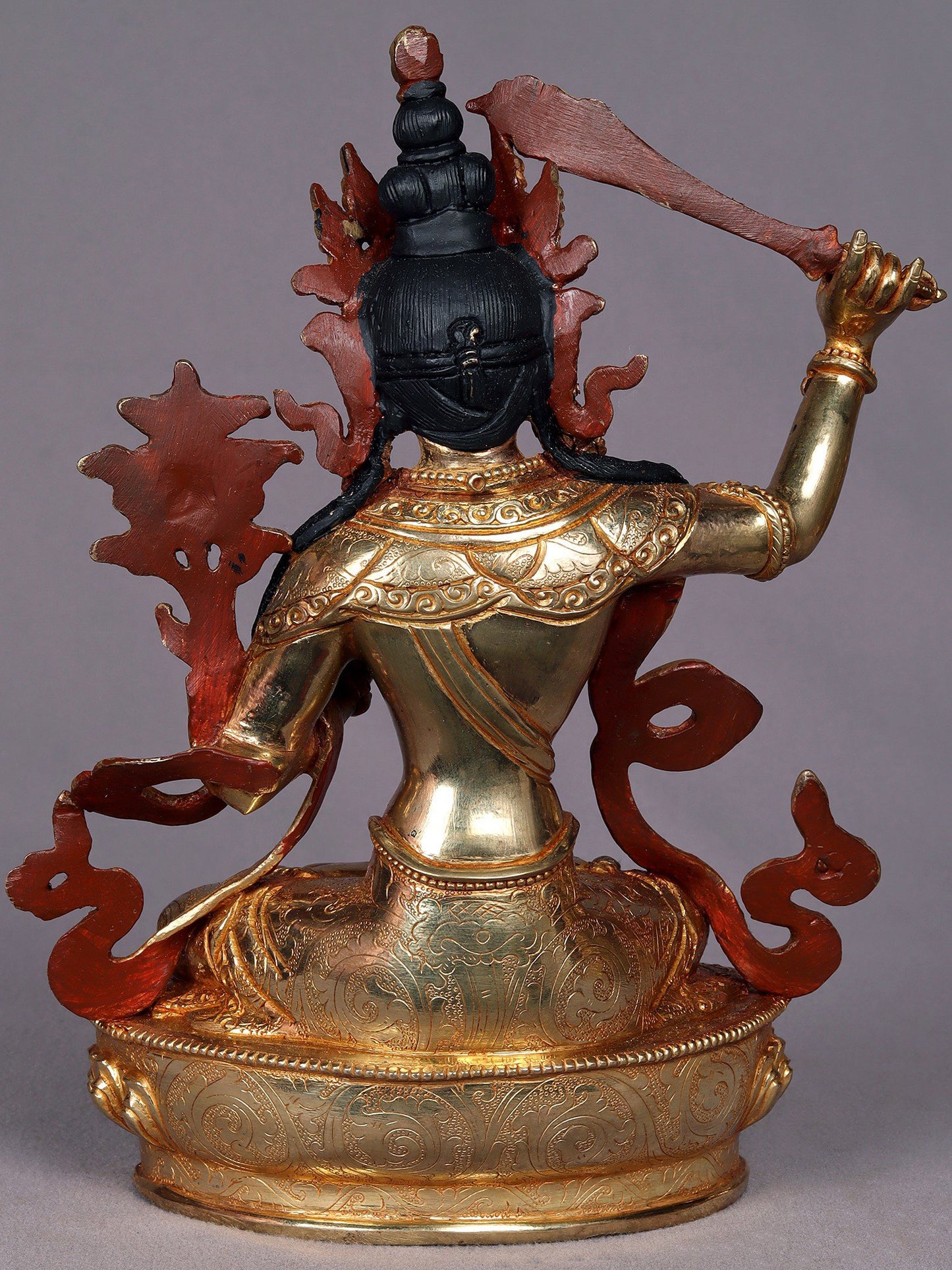 9" Manjushri Copper Statue from Nepal | Buddhist Deity Figurines