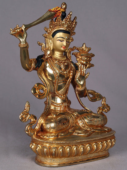 9" Tibetan Buddhist Deity Vajrasattva Copper Statue from Nepal