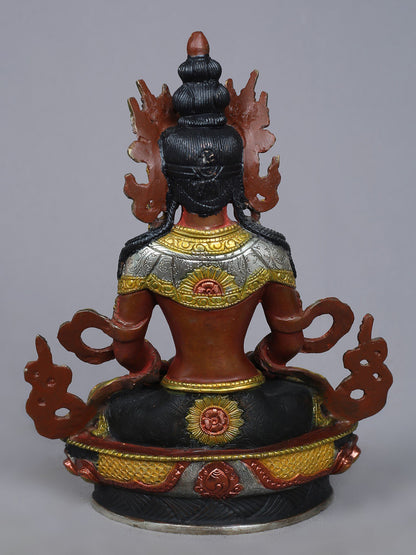 9" Lord Aparmita Buddha Copper Statue | Tibetan Buddhist Deity Figurines