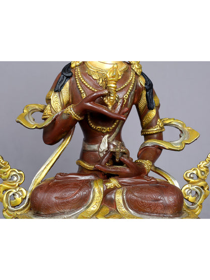 13" Tibetan Buddhist Deity Vajrasattva Copper Statue from Nepal