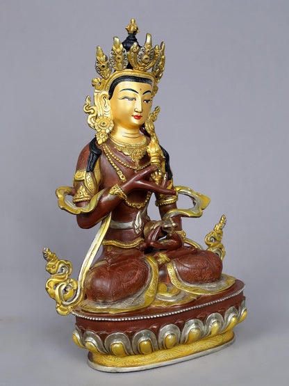 13" Tibetan Buddhist Deity Vajrasattva Copper Statue from Nepal