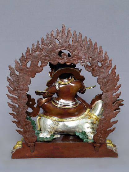 13" Lord Singh Kubera Idol | Nepalese Copper Statue