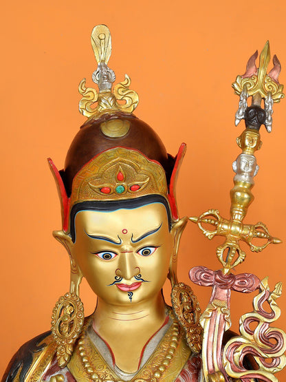 38" Large Guru Padmasambhava Copper Idol from Nepal