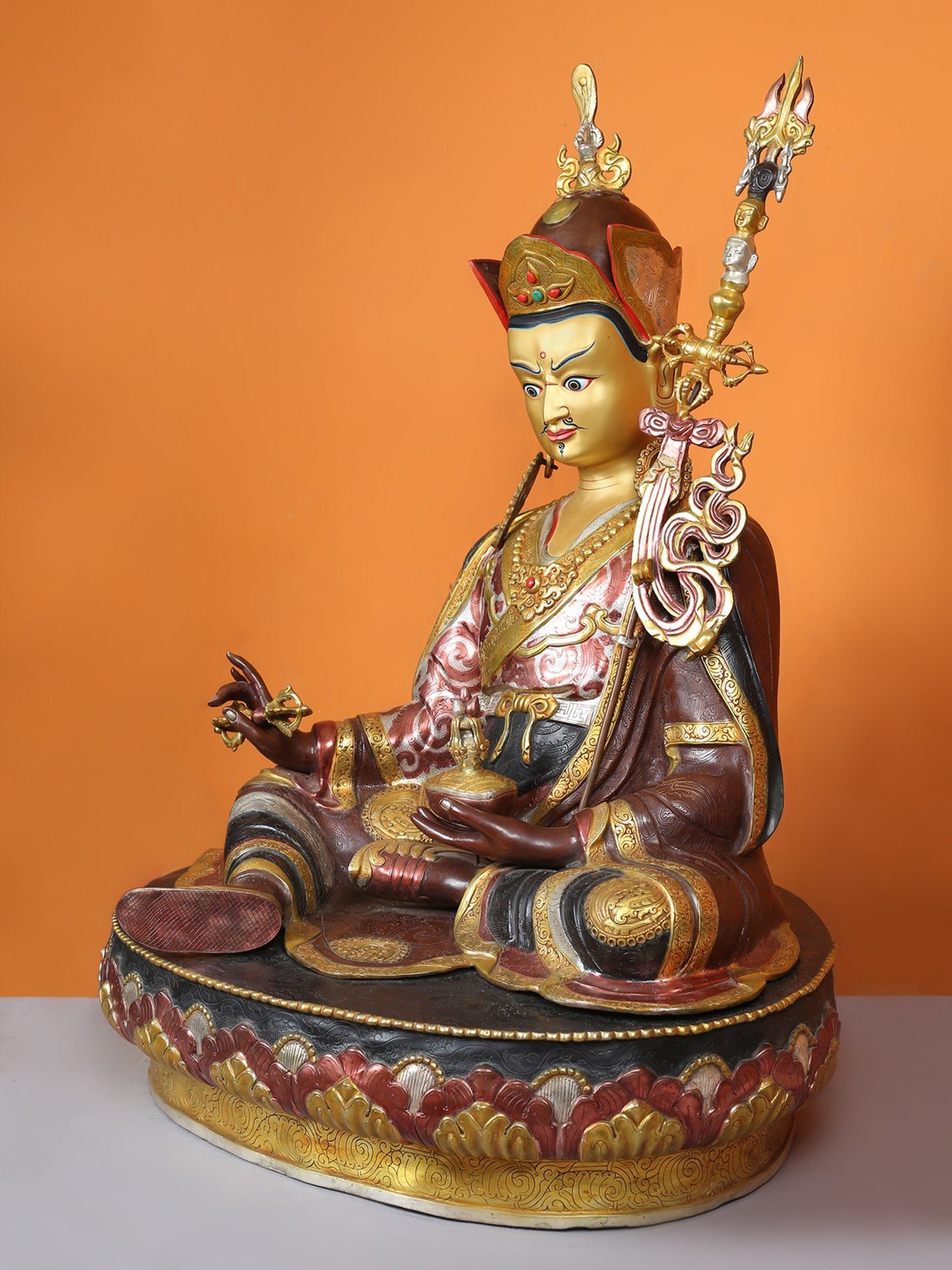 38" Large Guru Padmasambhava Copper Idol from Nepal