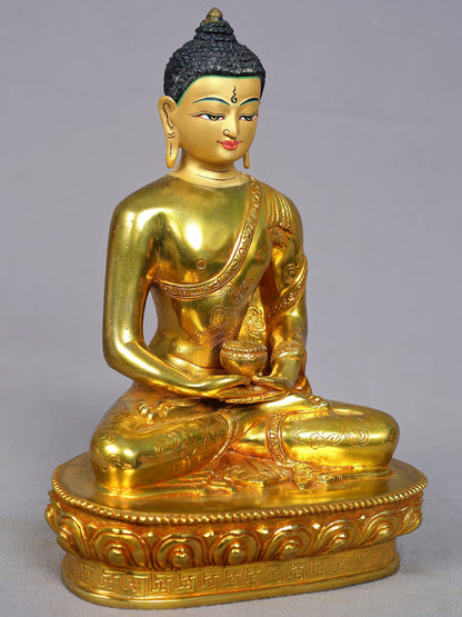 9" Amitabha Buddha Copper Statue from Nepal | Buddhist Deity Copper Figurines