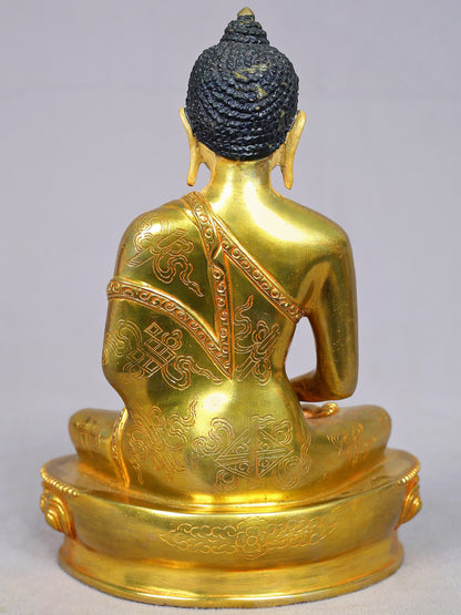 9" Amitabha Buddha Copper Statue from Nepal | Buddhist Deity Copper Figurines