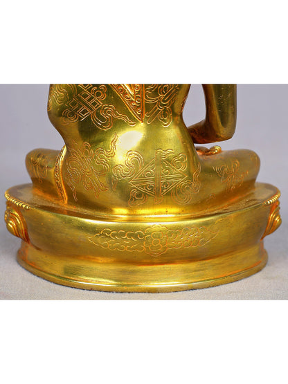 9" Amitabha Buddha Copper Statue from Nepal | Buddhist Deity Copper Figurines