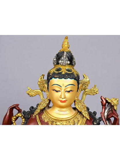 16" Mongolian Chenrezig (Avalokiteshvara) | Copper Statue with Gold Plated