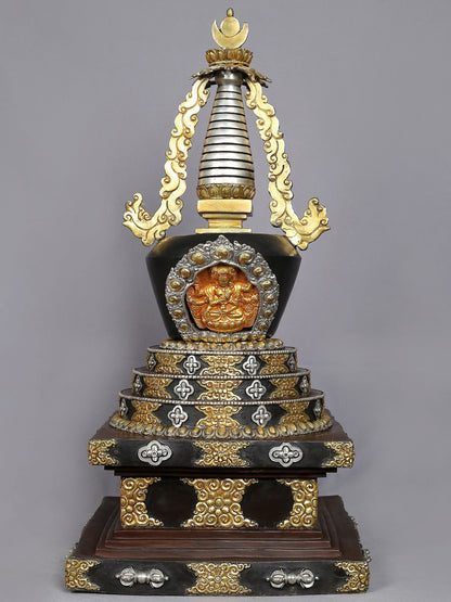 25" Stupa from Nepal | Copper Sculpture