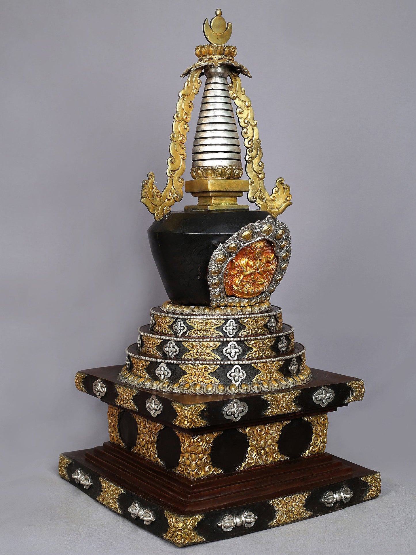 25" Stupa from Nepal | Copper Sculpture