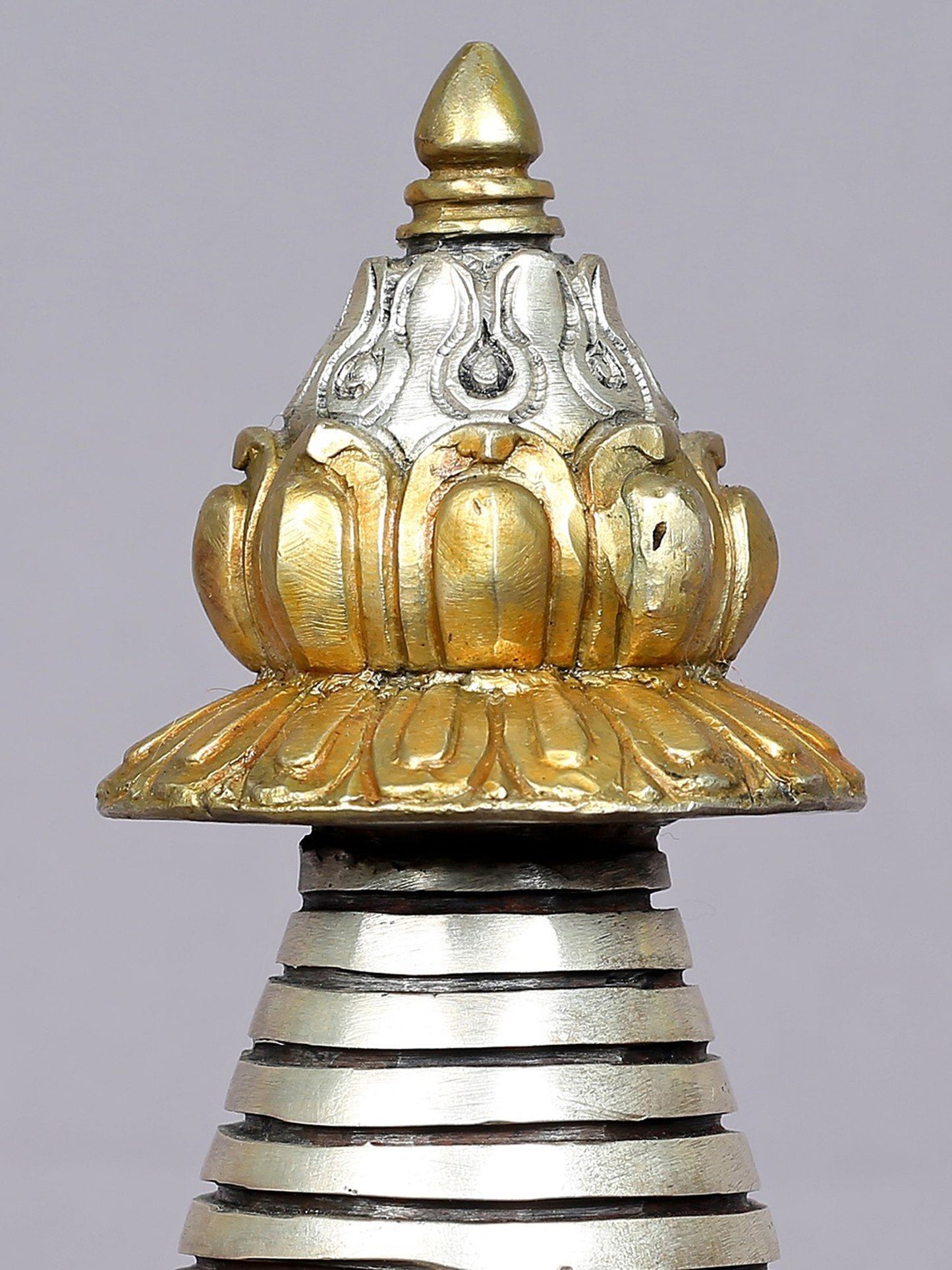 12" Copper Stupa from Nepal | Handmade Copper Sculpture