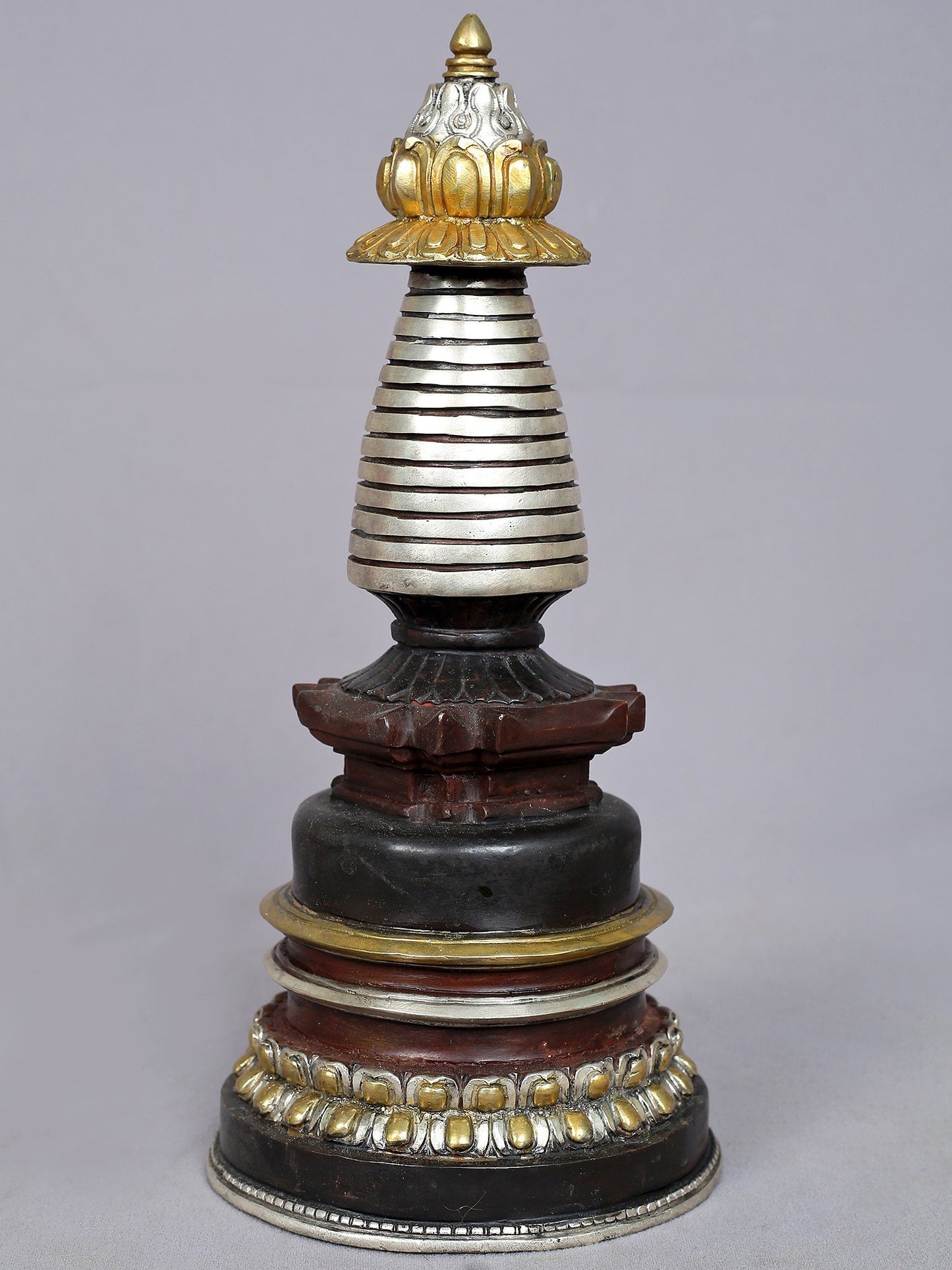 12" Copper Stupa from Nepal | Handmade Copper Sculpture