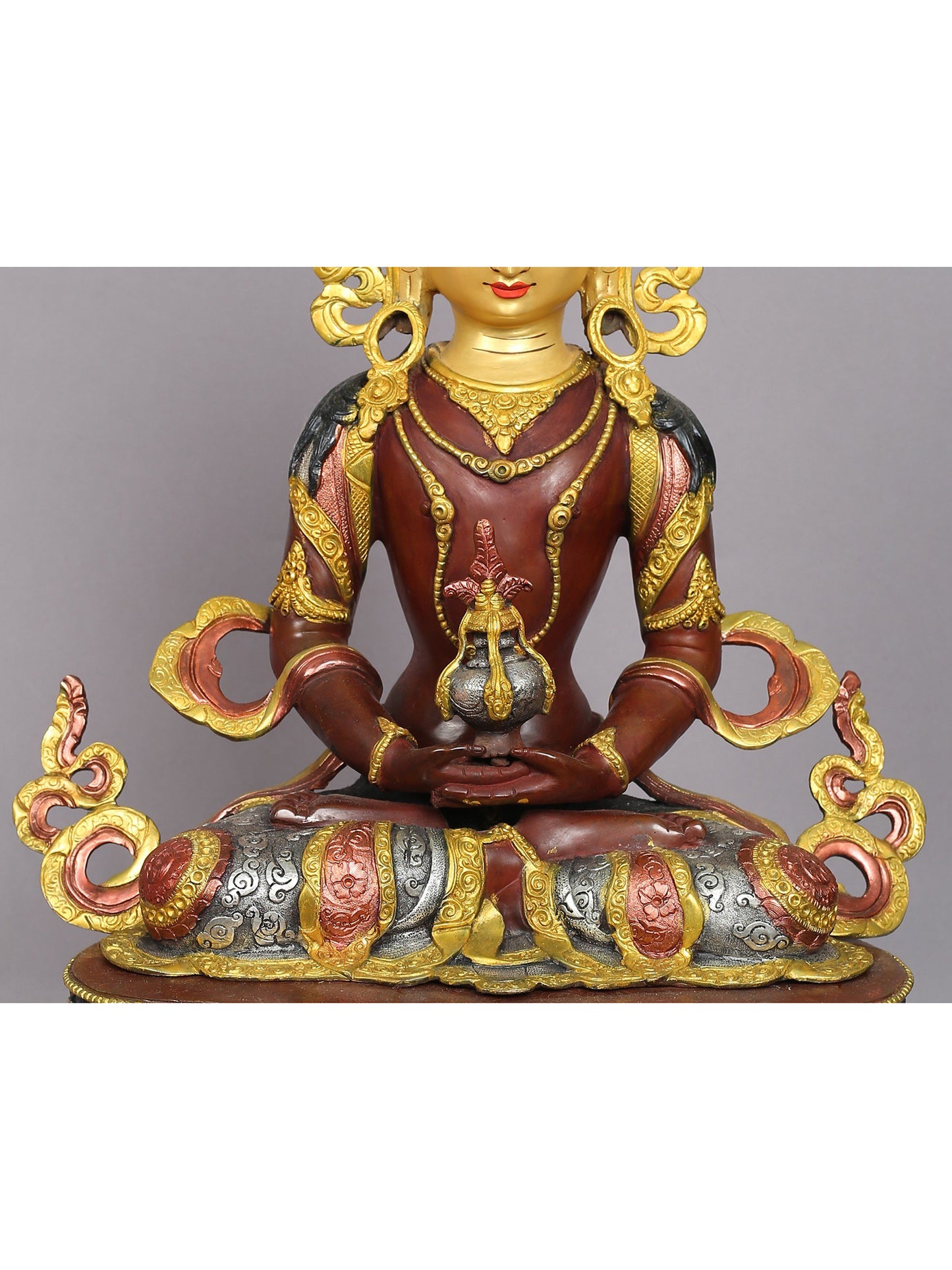 19" Copper Lord Aparmita Buddha Idol | Buddhist Deity Statue