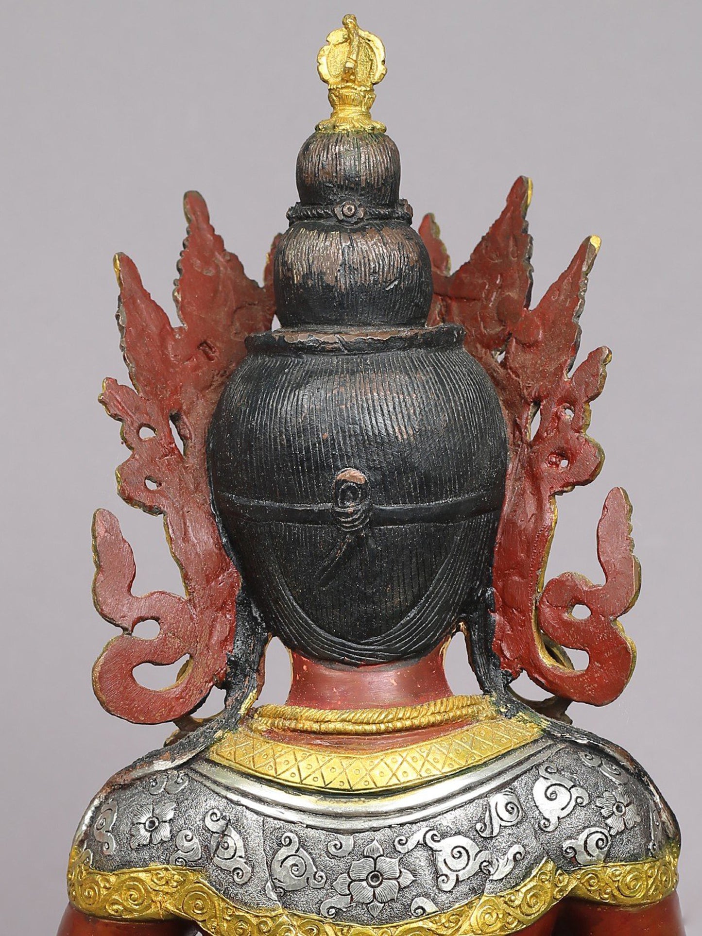 18" Buddhist Deity Vajrasattva Sculpture | Nepalese Copper Statue