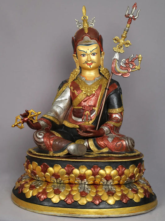 24" Guru Padmasambhava Copper Statue from Nepal