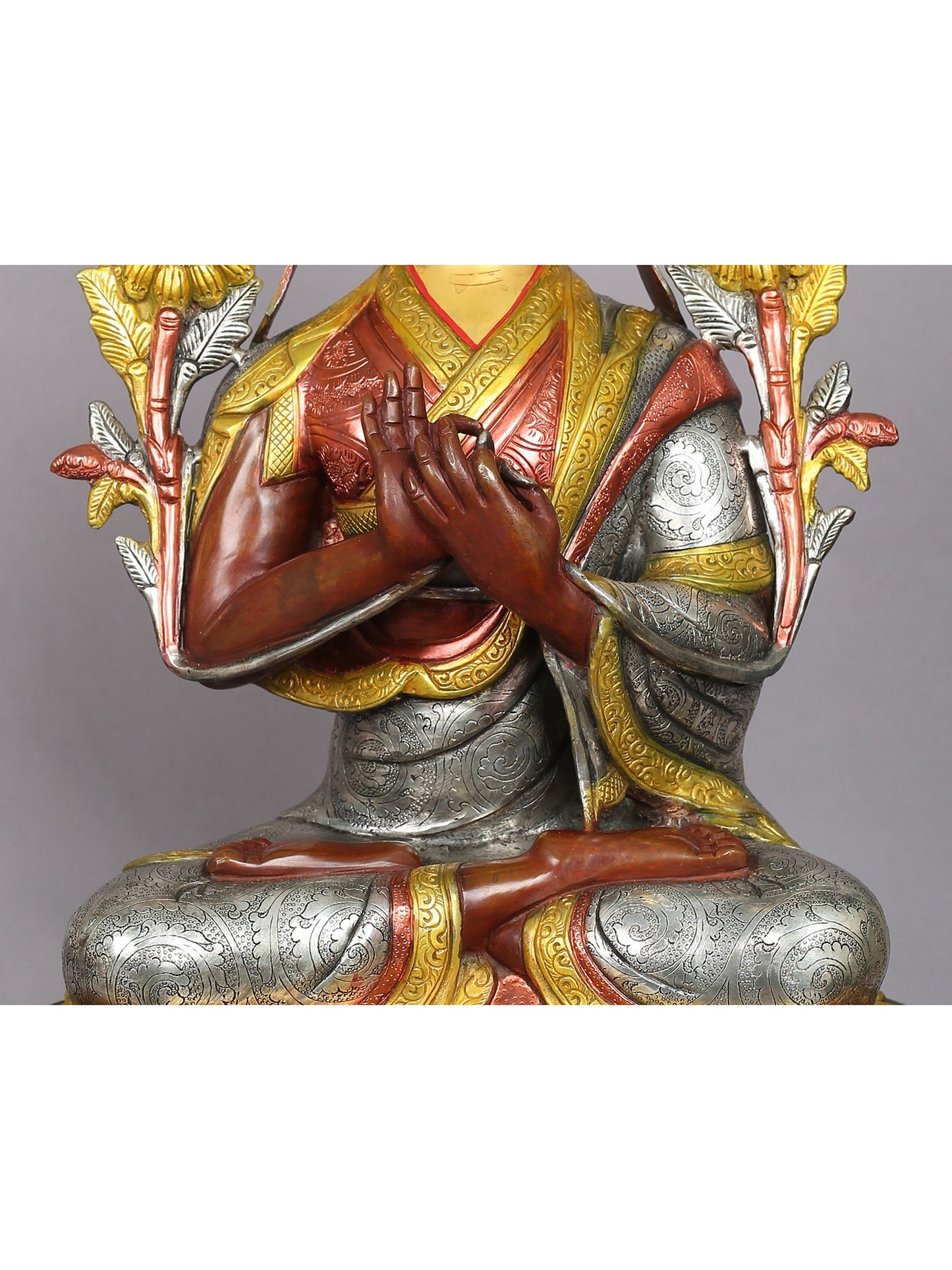 19" Tsongkhapa (Set of 3) from Nepal | Handmade Sculpture